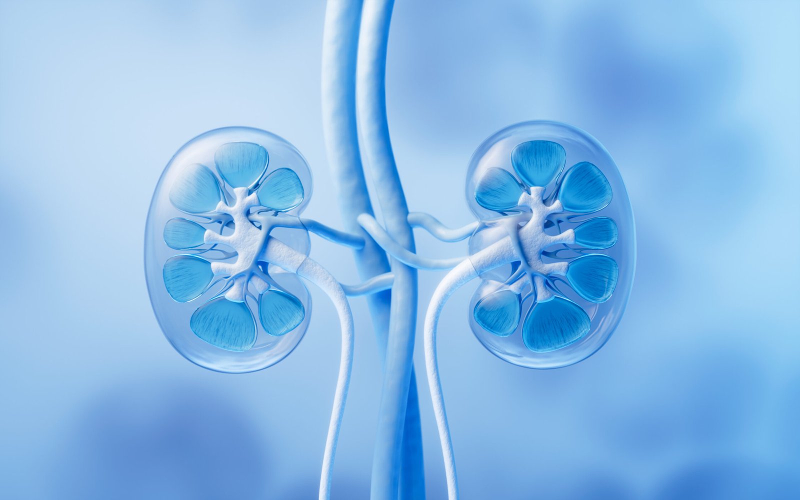 Kidney with biology and health care concept, 3d rendering. 3D illustration.